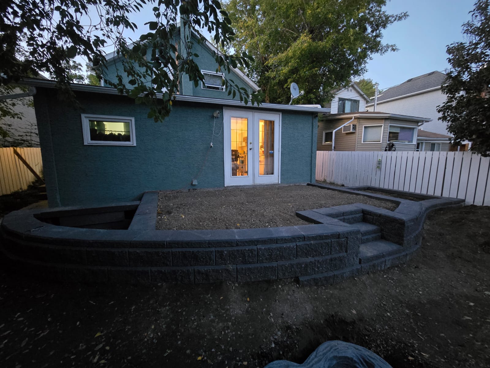 Retaining Wall with Patio